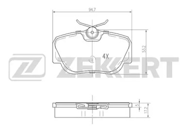 Комплект тормозных колодок ZEKKERT BS-2069