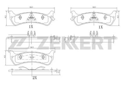 Комплект тормозных колодок ZEKKERT BS-2105