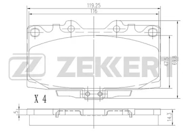 Комплект тормозных колодок ZEKKERT BS-2155