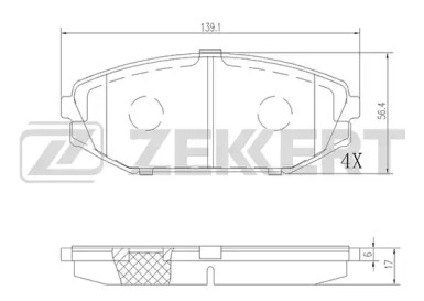 Комплект тормозных колодок ZEKKERT BS-2167