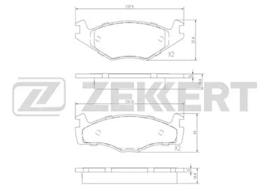 Комплект тормозных колодок ZEKKERT BS-2418