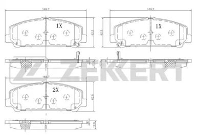 Комплект тормозных колодок ZEKKERT BS-2520