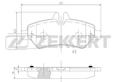 Комплект тормозных колодок ZEKKERT BS-2791