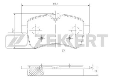 Комплект тормозных колодок ZEKKERT BS-2822