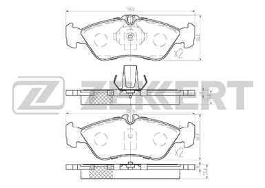 Комплект тормозных колодок ZEKKERT BS-2846