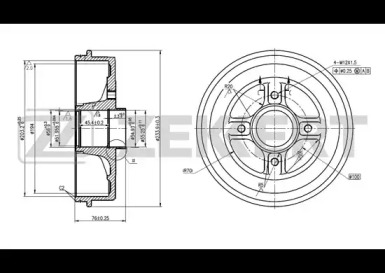 Тормозный барабан ZEKKERT BS-5110