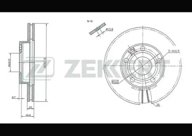 Тормозной диск ZEKKERT BS-5198