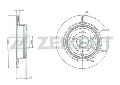 Тормозной диск ZEKKERT BS-5287