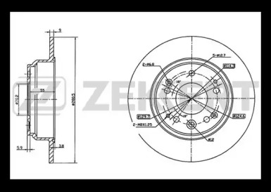 Тормозной диск ZEKKERT BS-5709