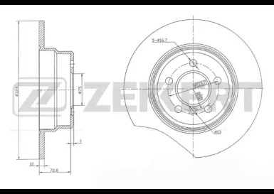 Тормозной диск ZEKKERT BS-5807