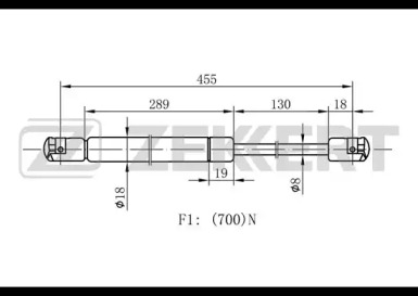 Газовая пружина ZEKKERT GF-1093