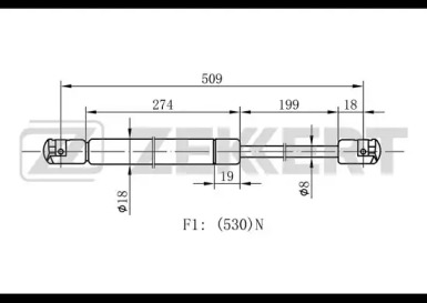 Газовая пружина ZEKKERT GF-1107