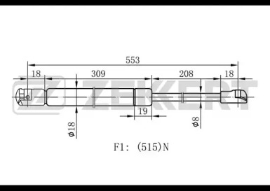 Газовая пружина ZEKKERT GF-1110