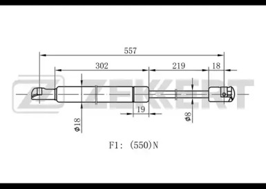 Газовая пружина ZEKKERT GF-1119