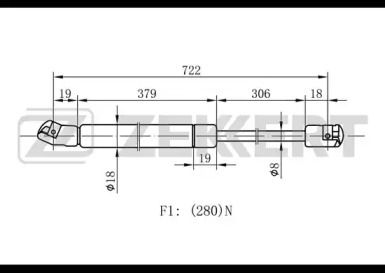 Газовая пружина ZEKKERT GF-1120