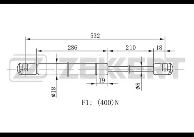 Газовая пружина ZEKKERT GF-1140