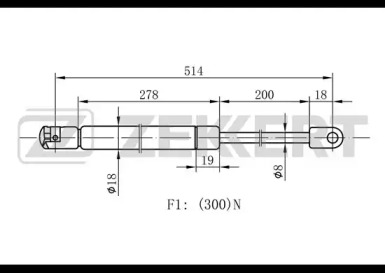 Газовая пружина ZEKKERT GF-1166