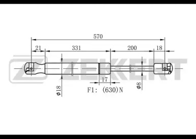 Газовая пружина ZEKKERT GF-1176