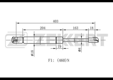 Газовая пружина ZEKKERT GF-1352