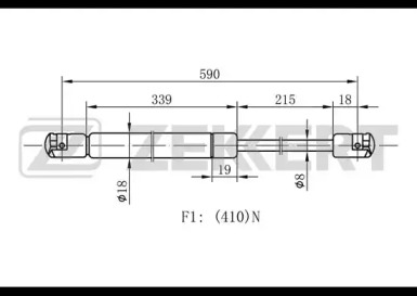 Газовая пружина ZEKKERT GF-1376