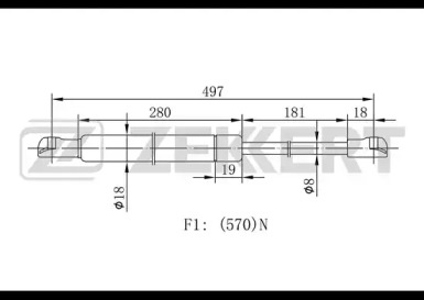 Газовая пружина ZEKKERT GF-1537