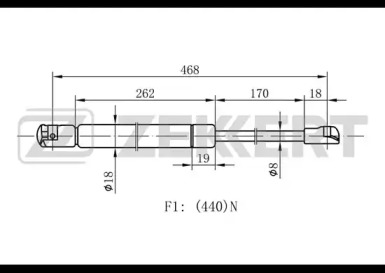 Газовая пружина ZEKKERT GF-1616