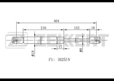 Газовая пружина ZEKKERT GF-1622