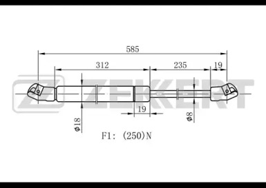 Газовая пружина ZEKKERT GF-1689