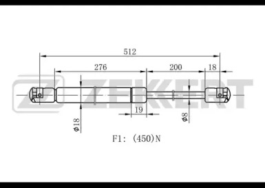 Газовая пружина ZEKKERT GF-1737