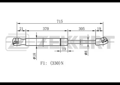 Газовая пружина ZEKKERT GF-1744