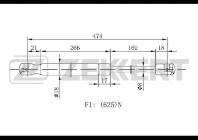 Газовая пружина ZEKKERT GF-1782