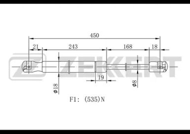 Газовая пружина ZEKKERT GF-1814