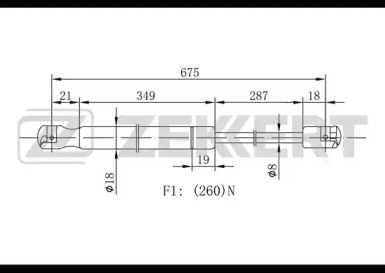 Газовая пружина ZEKKERT GF-1827