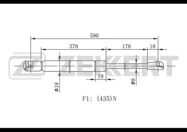 Газовая пружина ZEKKERT GF-1919