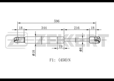 Газовая пружина ZEKKERT GF-2040