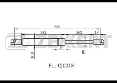 Газовая пружина ZEKKERT GF-2050