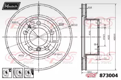 Тормозной диск MAXTECH 873004.6880