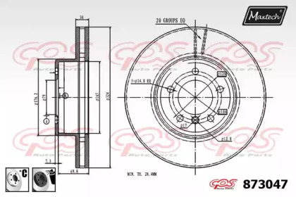 Тормозной диск MAXTECH 873047.6060