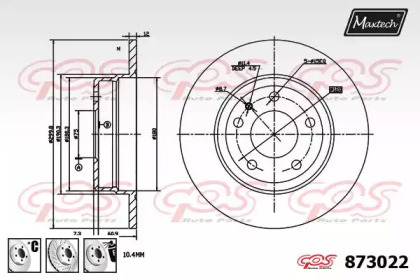 Тормозной диск MAXTECH 873022.6980