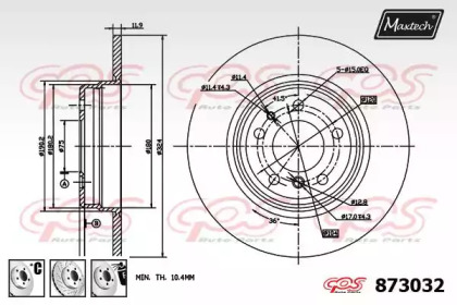 Тормозной диск MAXTECH 873032.6980