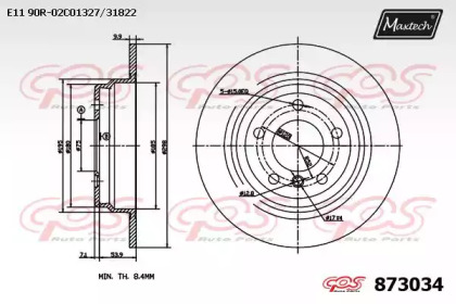 Тормозной диск MAXTECH 873034.0000