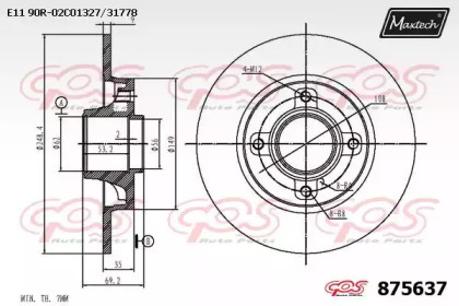 Тормозной диск MAXTECH 875637.0005