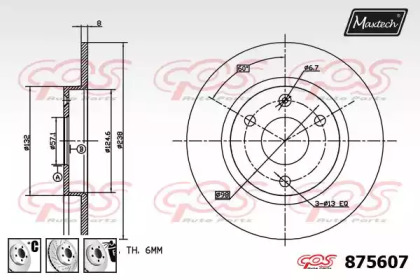 Тормозной диск MAXTECH 875607.6980