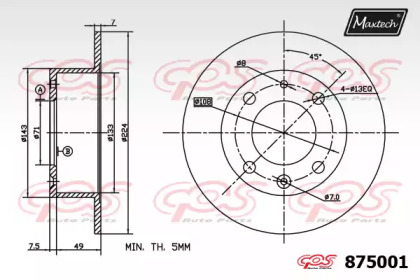 Тормозной диск MAXTECH 875001.0000