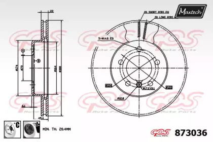 Тормозной диск MAXTECH 873036.6060