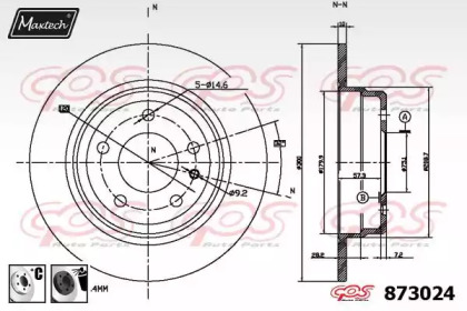 Тормозной диск MAXTECH 873024.6060