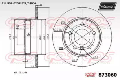 Тормозной диск MAXTECH 873060.0000