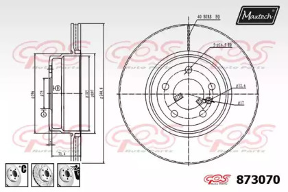 Тормозной диск MAXTECH 873070.6980