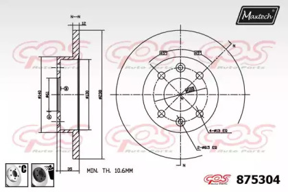 Тормозной диск MAXTECH 875304.6060