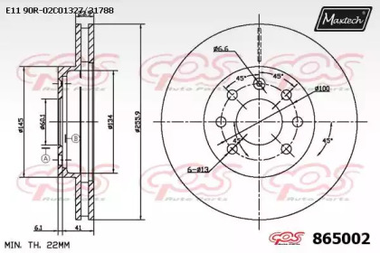 Тормозной диск MAXTECH 865002.0000